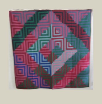 Cabin at Dusk — Patchwork Quilt, 1999