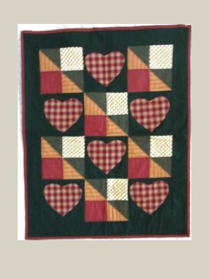 Country Hearts — Patchwork- und Appliqué-Quilt, 20. Jahrhundert