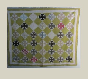 Double T-Blocks — Patchwork Quilt, um 1860, Indiana, USA