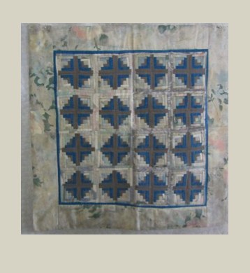 In the blue — Patchwork Quilt, 20. Jahrhundert