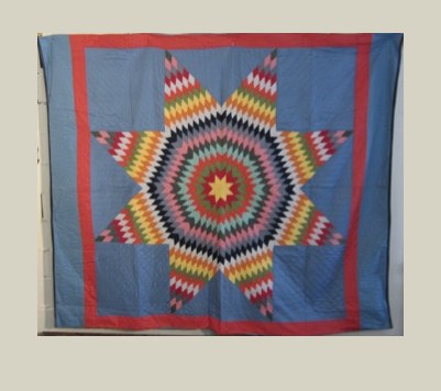Mennonite Lone-Star — Patchwork Quilt, ca. 1975