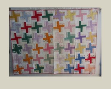 Strip Crosses — Patchwork Quilt, ca. 1930 - 1940