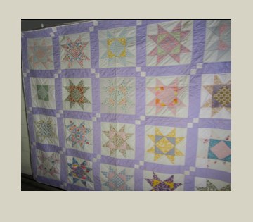 Variable Stars — Patchwork Quilt, Top um 1940, USA, Quilting später